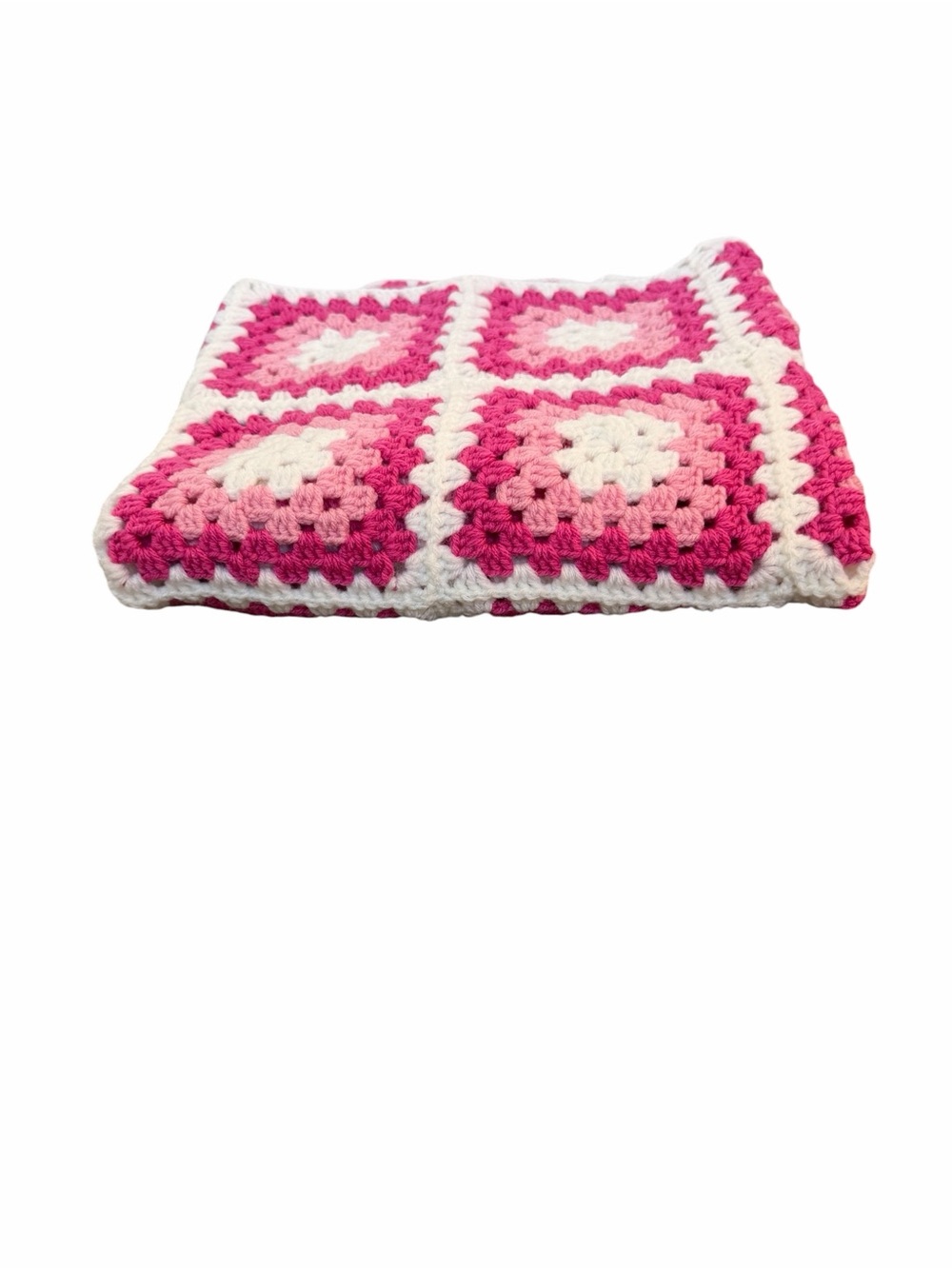 Hand Crafted Crochet Granny Square Afghan Throw‎ Baby Blanket Retro Cottagecore